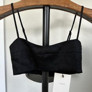 Dissh Black Vienna Linen Crop Top- New with Tags!